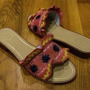 1901 Faine Ruffle Pink Sandal